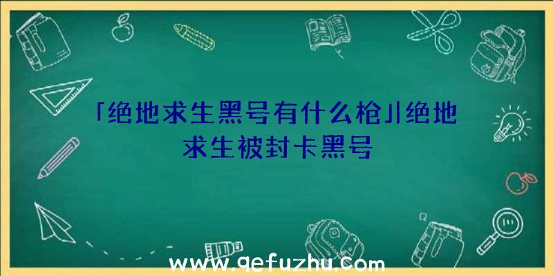 「绝地求生黑号有什么枪」|绝地求生被封卡黑号